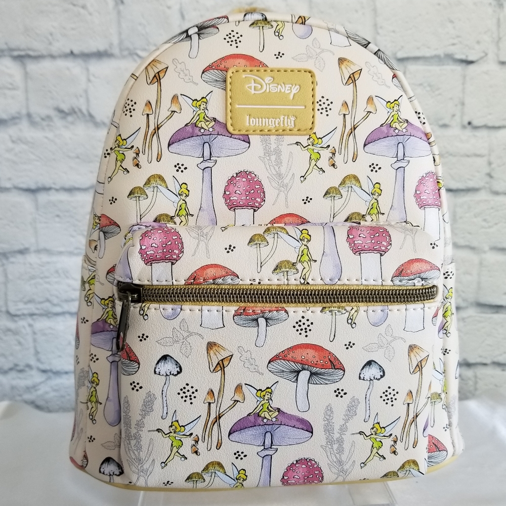 Loungefly Disney Tinker Bell Mushroom Backpack - Cream and Multicolor